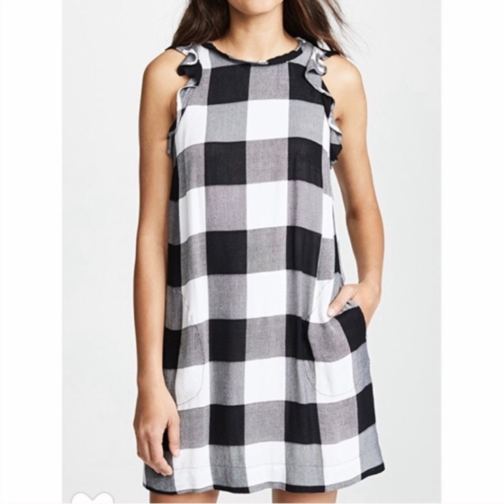 Bella Dahl NWT Box Print Ruffle Shift Dress | Large